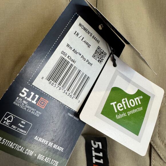 5.11 Tactical Womens 18 Long ABR Pro Pants Tan NWT - Picture 4 of 6